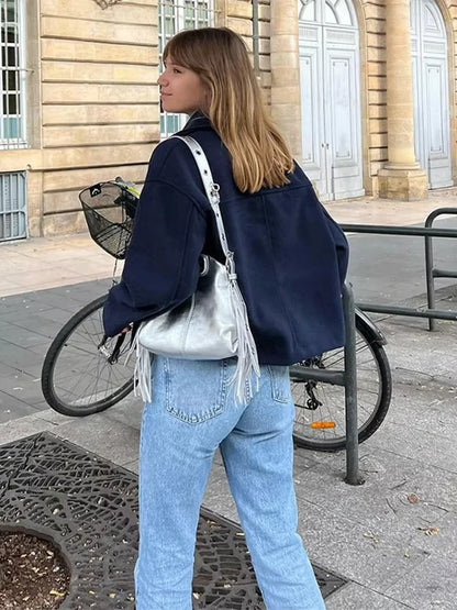 Cropped Trenchcoat Met Stijlvolle Look