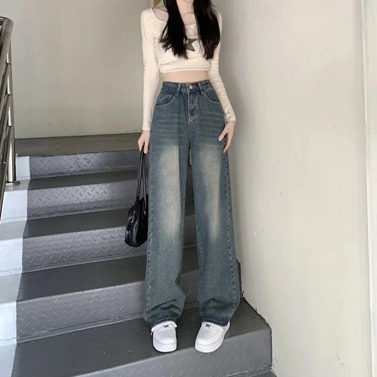 Vintage Wide Leg Jeans Dames