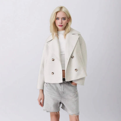 Cropped Trenchcoat Met Tijdloze Look