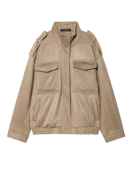 Suède Look Herfst Bomberjack Dames