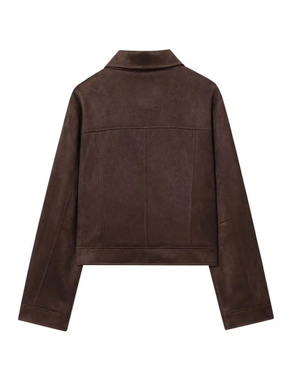 Dames Suède Look Bomberjack