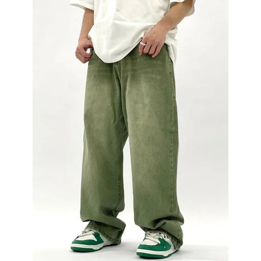 Groene Loose Fit Baggy Jeans