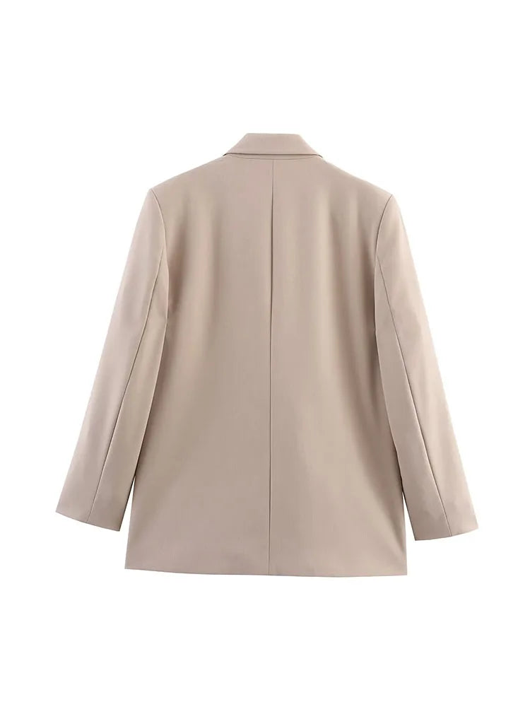 Dames Blazer Met Dubbele Knoopsluiting En Revers