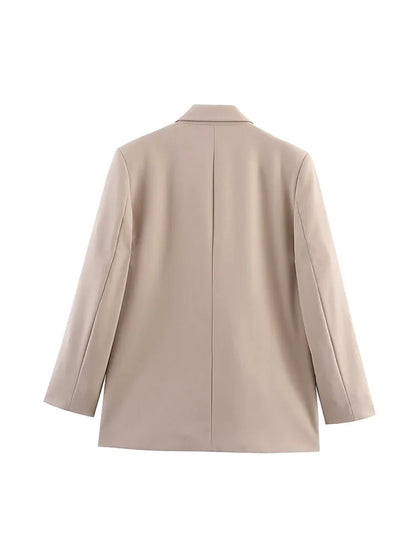 Dames Blazer Met Dubbele Knoopsluiting En Revers
