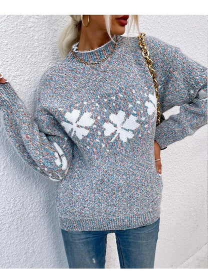 Dames Kersttrui Met Noors Sneeuwvlokmotief En Zachte Knit