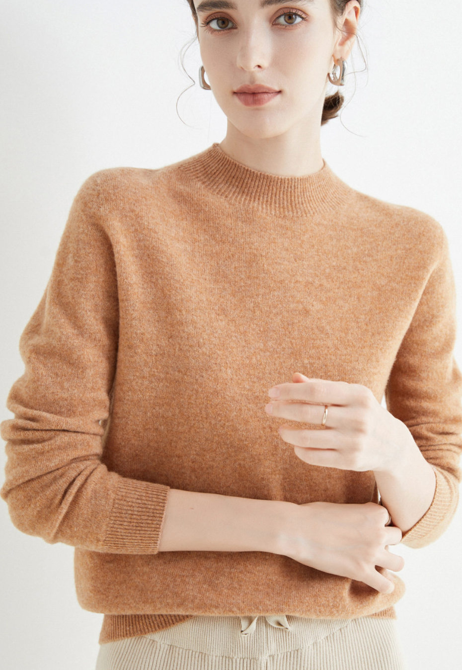 Luxe Wollen Trui Met Mockneck – Minimalistische Perfectie Met Maximale Impact