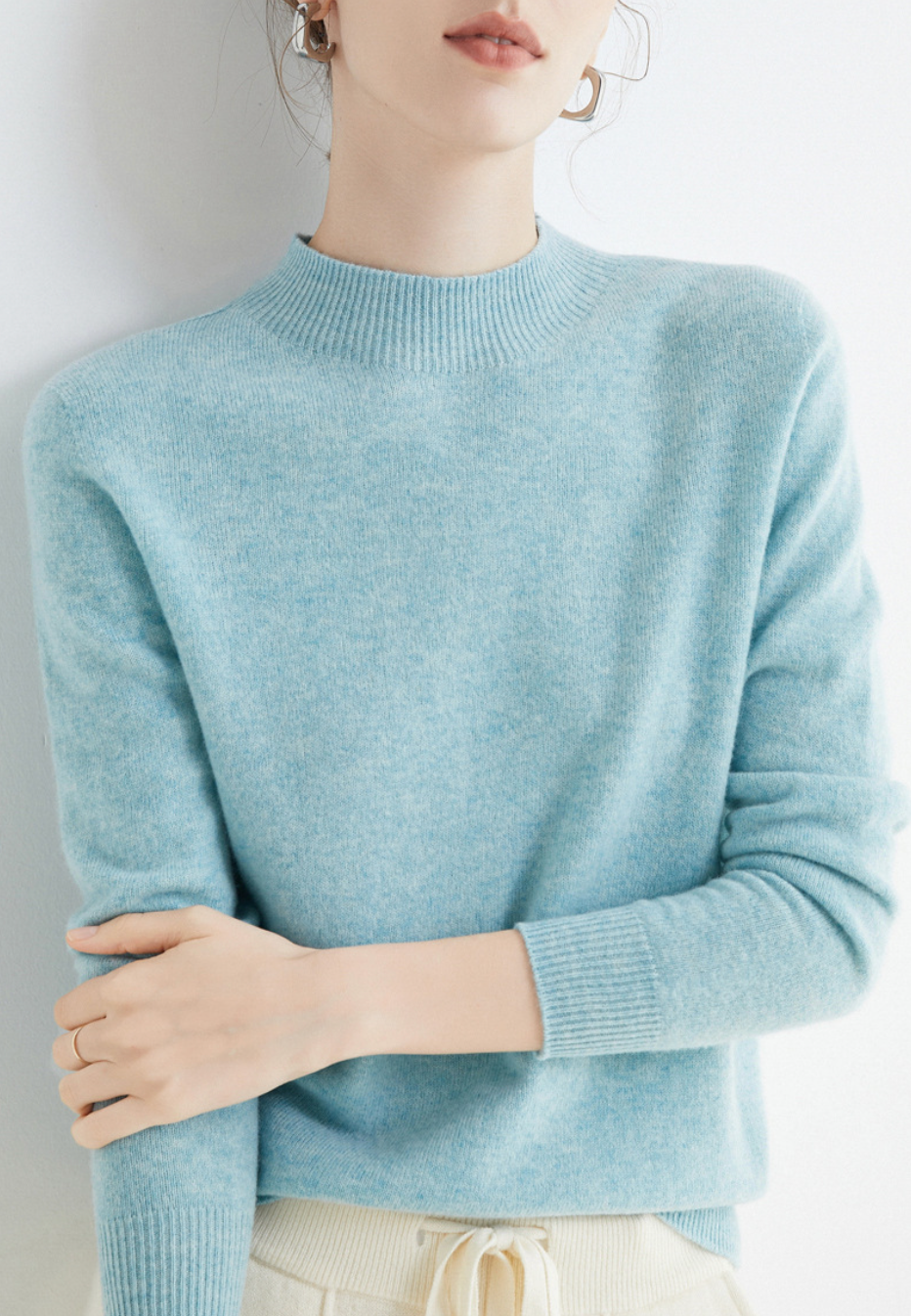 Luxe Wollen Trui Met Mockneck – Minimalistische Perfectie Met Maximale Impact