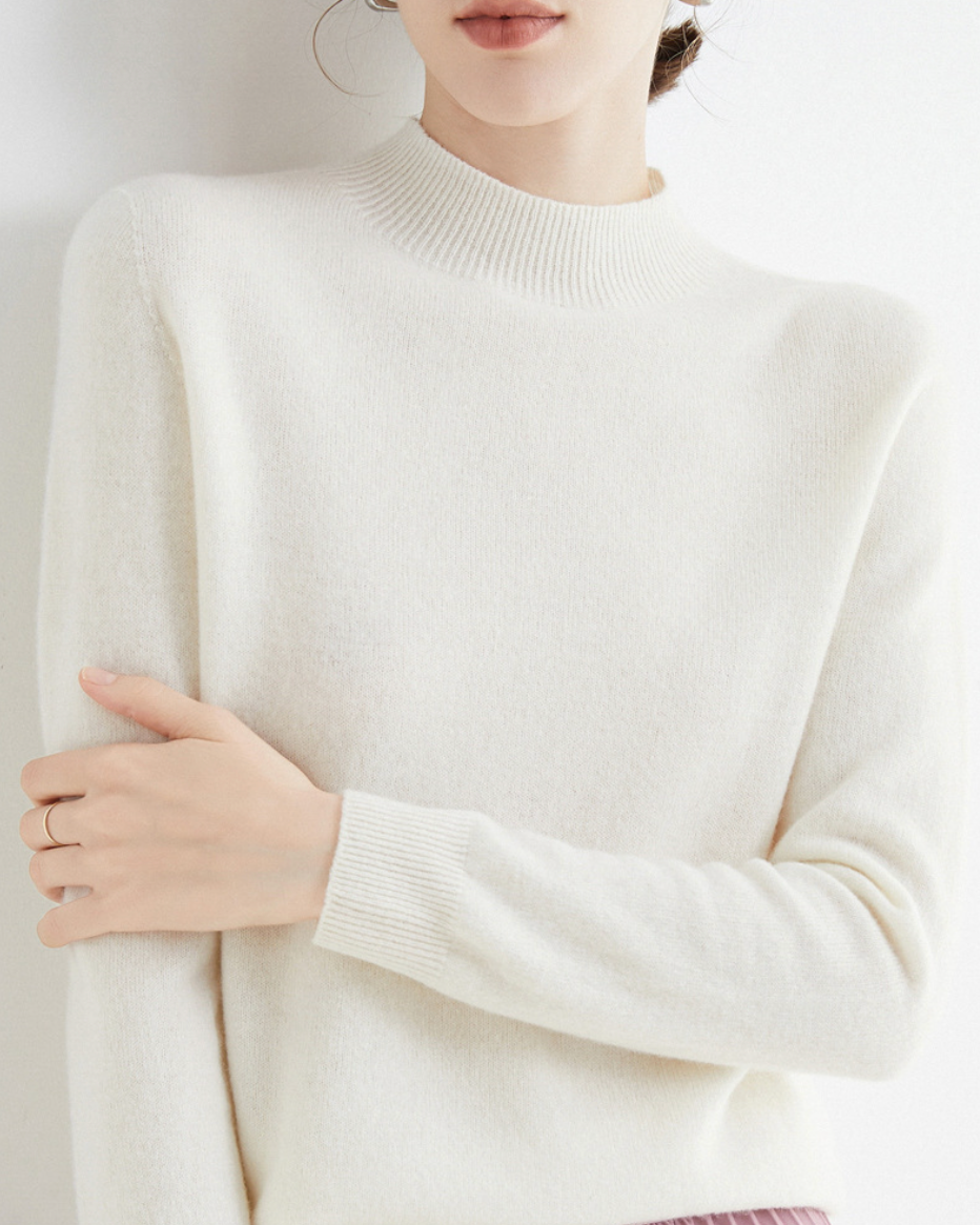 Luxe Wollen Trui Met Mockneck – Minimalistische Perfectie Met Maximale Impact