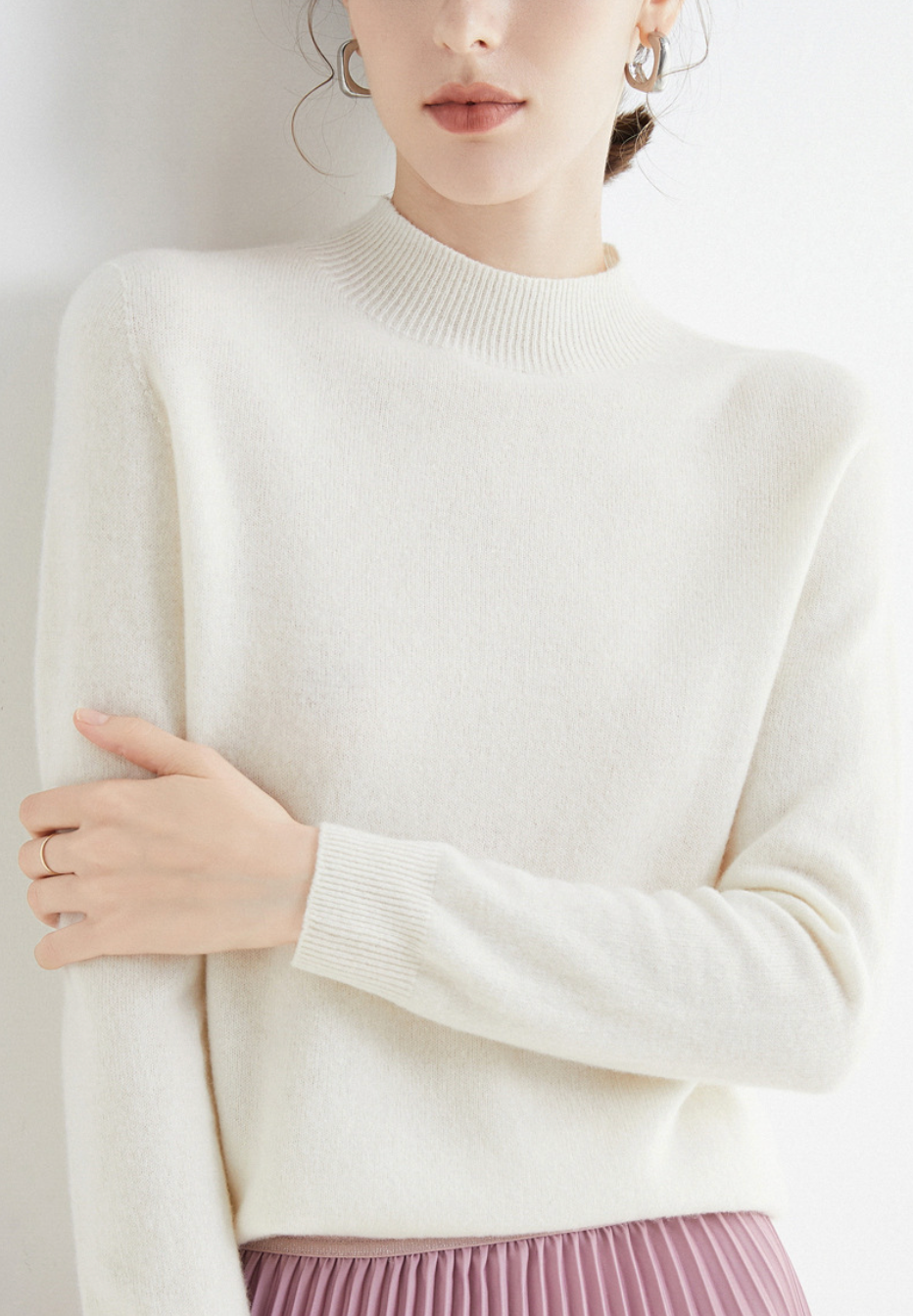 Luxe Wollen Trui Met Mockneck – Minimalistische Perfectie Met Maximale Impact