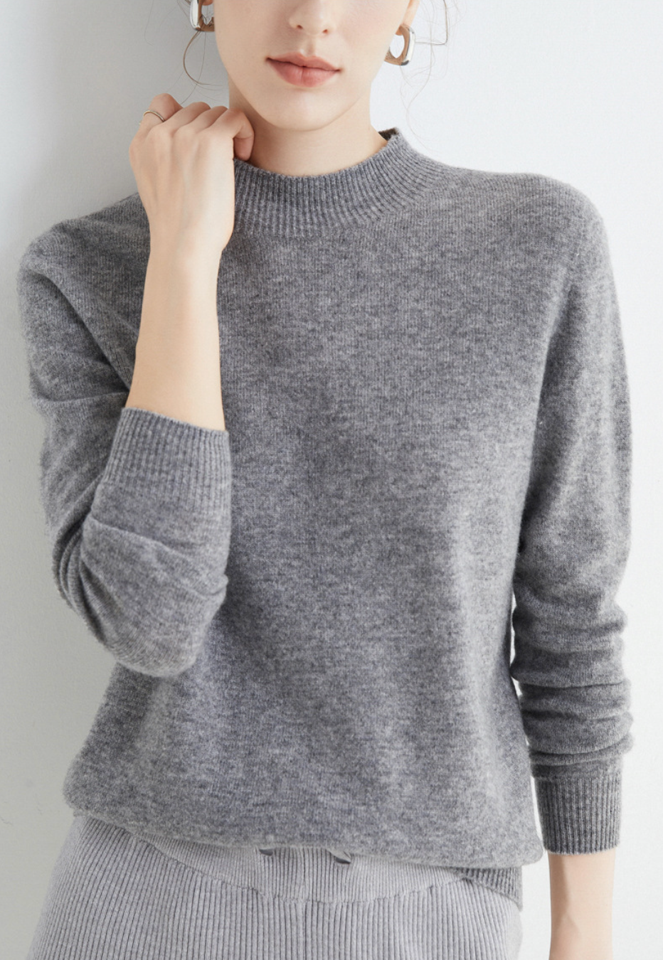 Luxe Wollen Trui Met Mockneck – Minimalistische Perfectie Met Maximale Impact