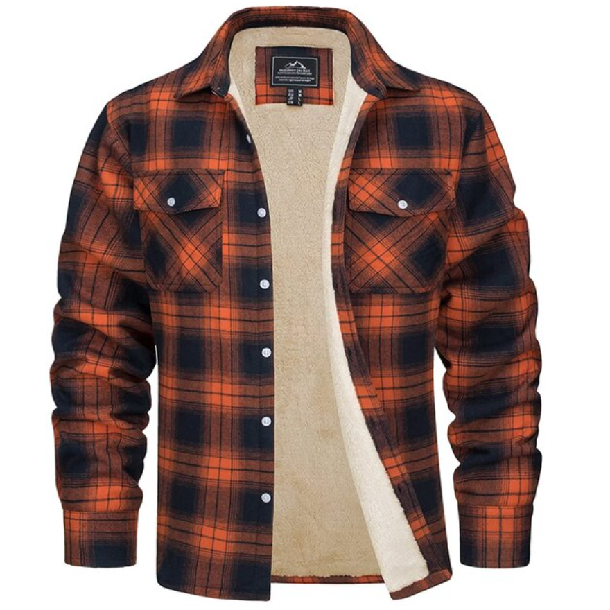 Heren Gevoerd Geruit Overhemdjack Voor Herfst En Winter – Warme Fleece Binnenvoering