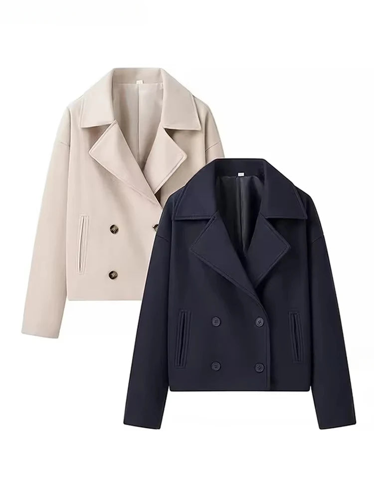 Cropped Trenchcoat Met Stijlvolle Look