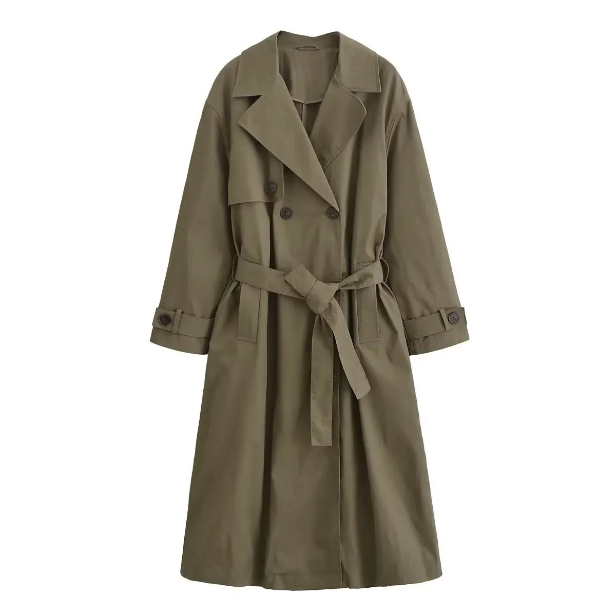 Premium Trenchcoat Dames | Legergroen & Khaki