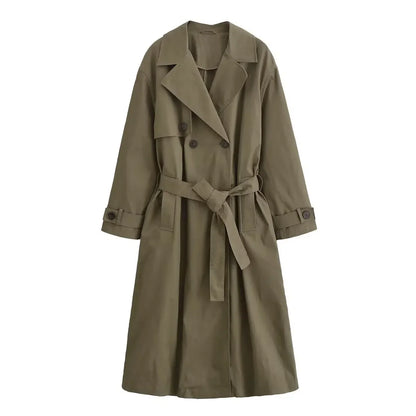 Premium Trenchcoat Dames | Legergroen & Khaki
