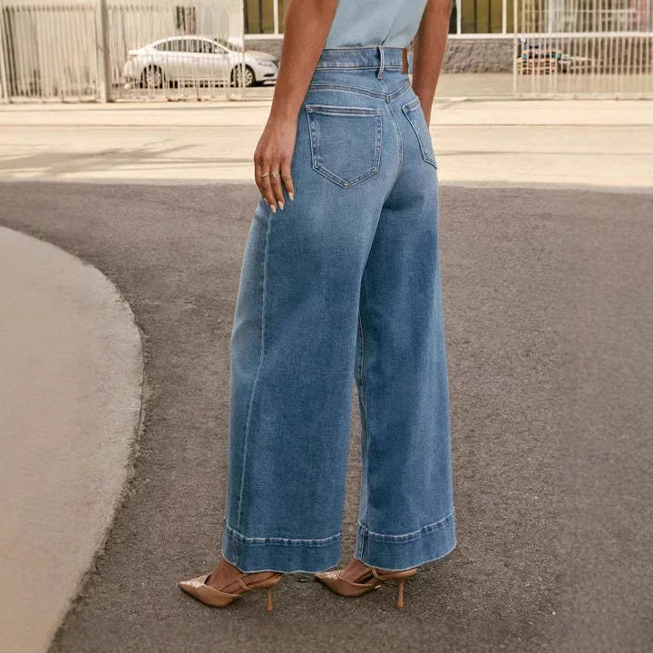 Blauwe Wide Leg Jeans Dames