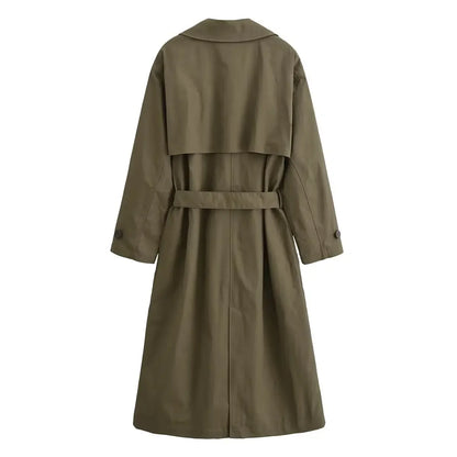 Premium Trenchcoat Dames | Legergroen & Khaki