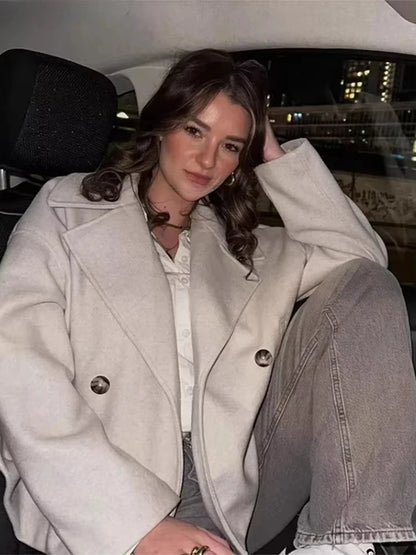 Cropped Trenchcoat Met Stijlvolle Look