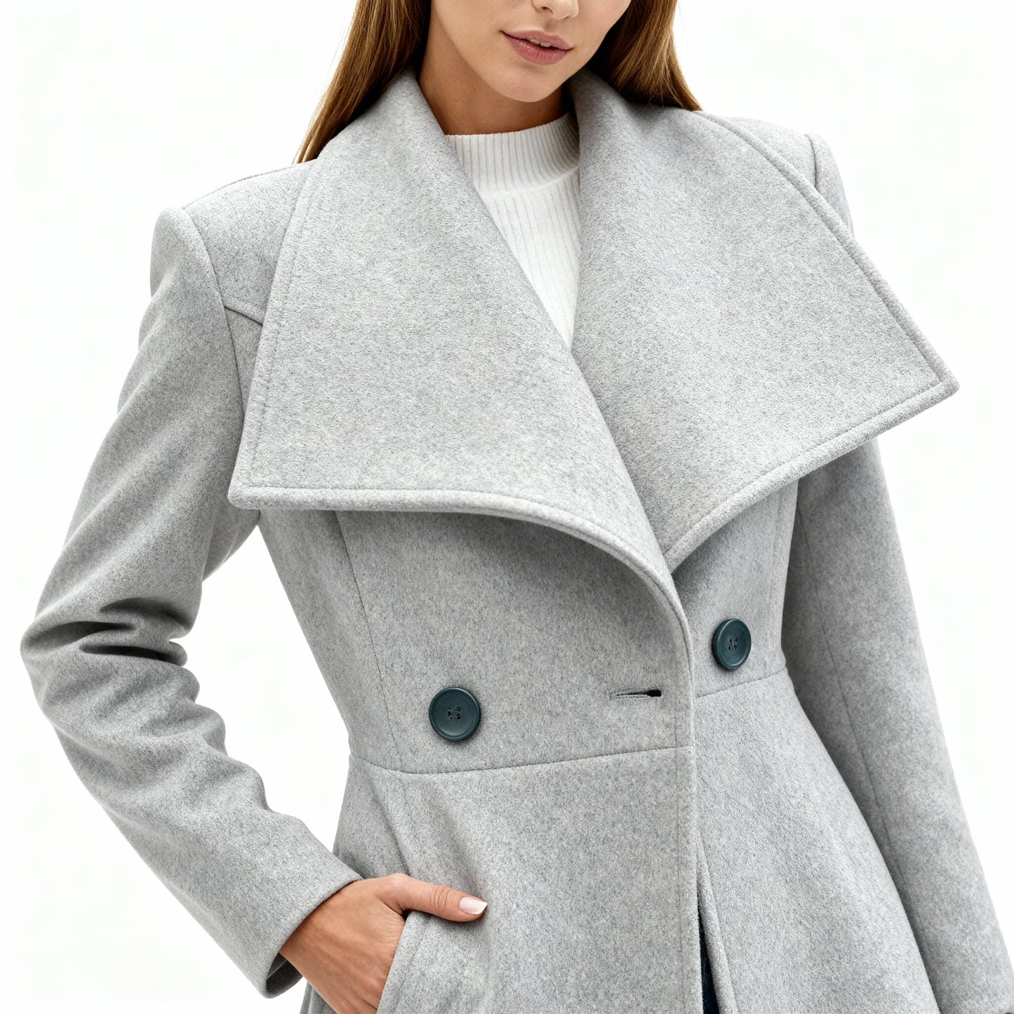 Manteljas Dames Wollook