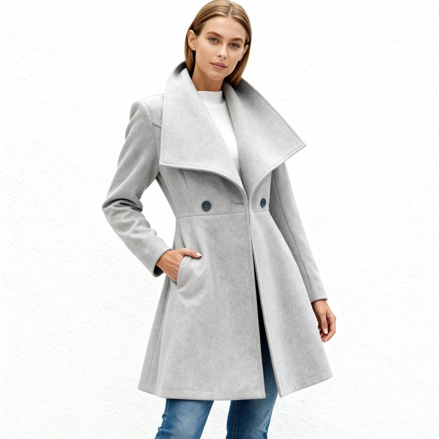 Manteljas Dames Wollook