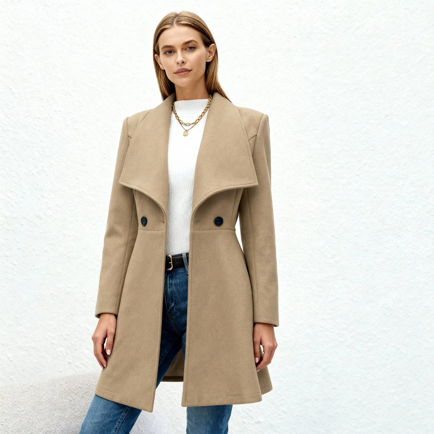 Manteljas Dames Wollook