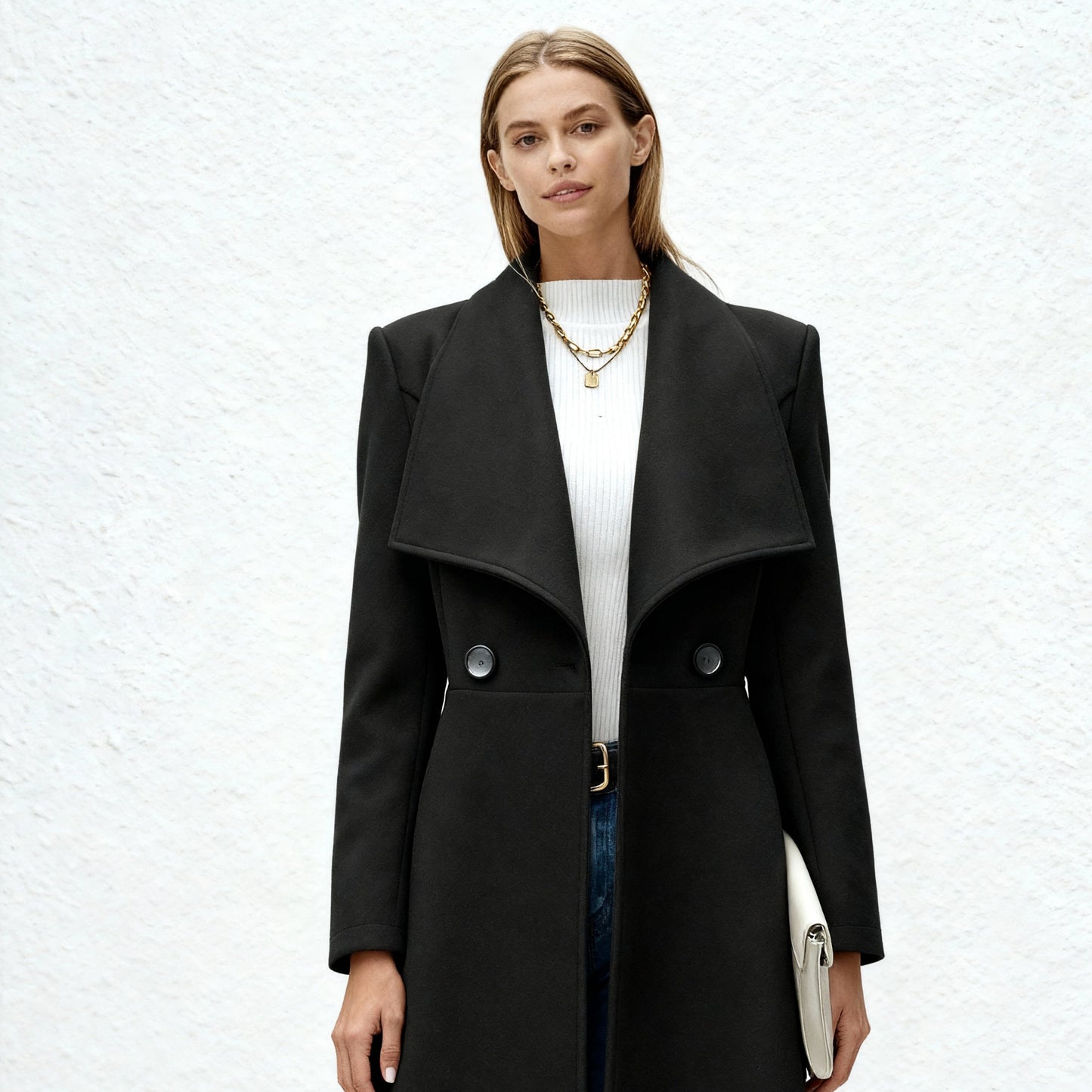 Manteljas Dames Wollook