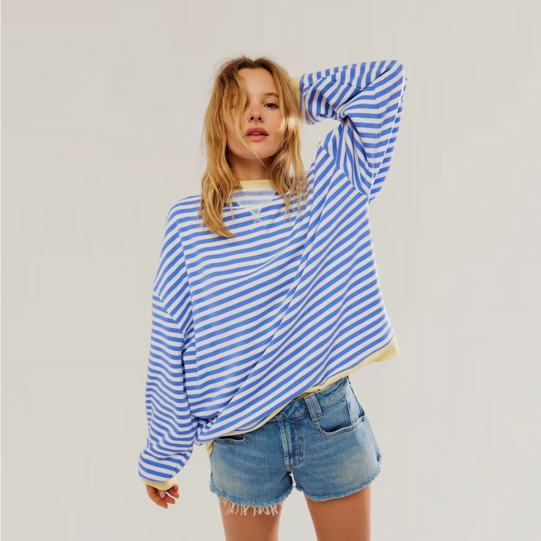 Oversized Trui Met Streepdesign