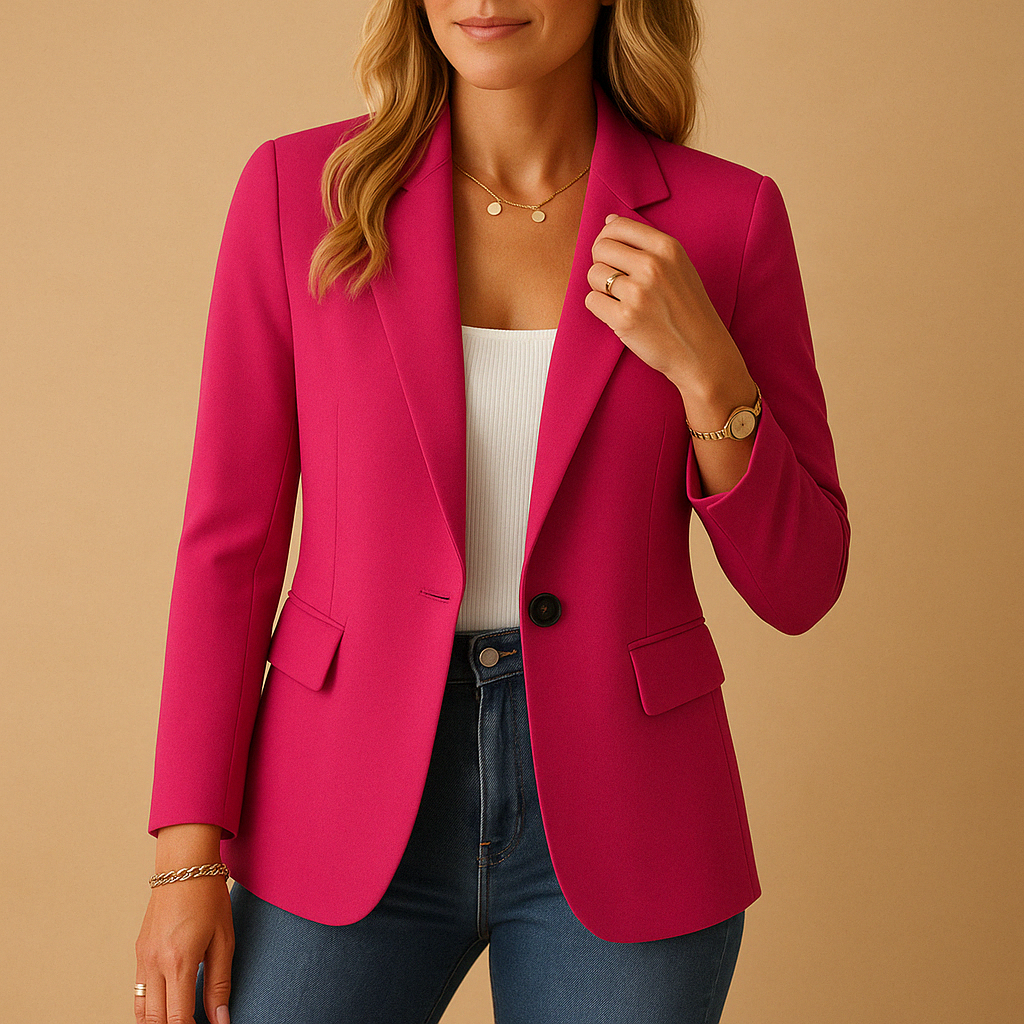 Dames Blazer Met Getailleerde Pasvorm En Klassieke Revers
