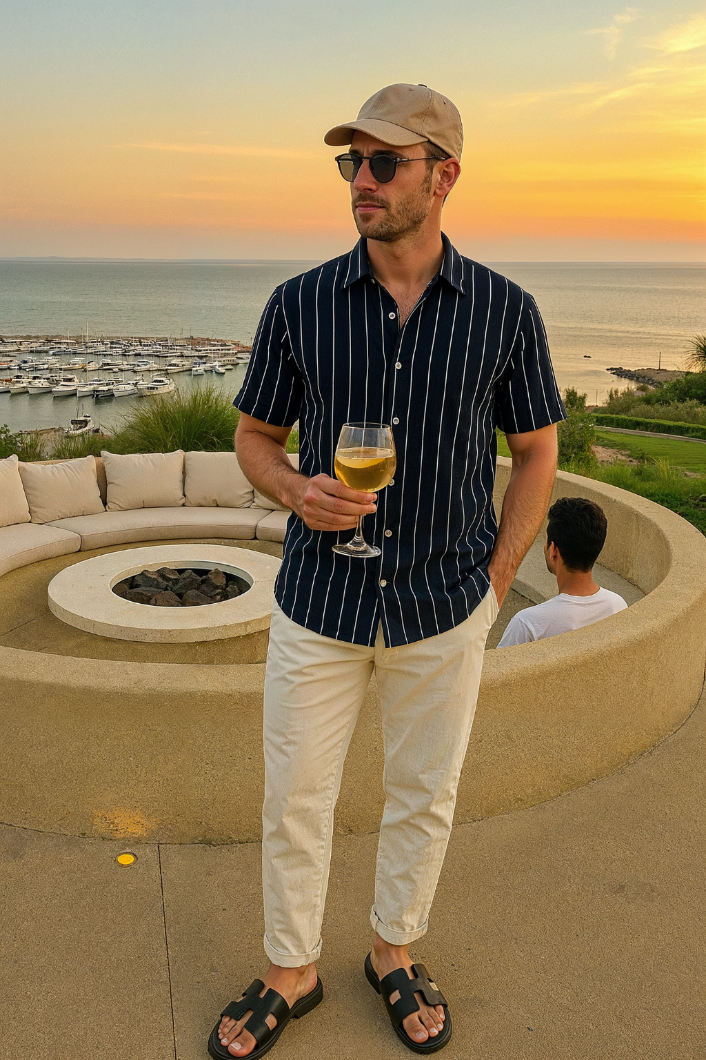 Gestreepte heren set met overhemd en broek – luchtig, stijlvol & veelzijdig voor voorjaar, zomer en herfst