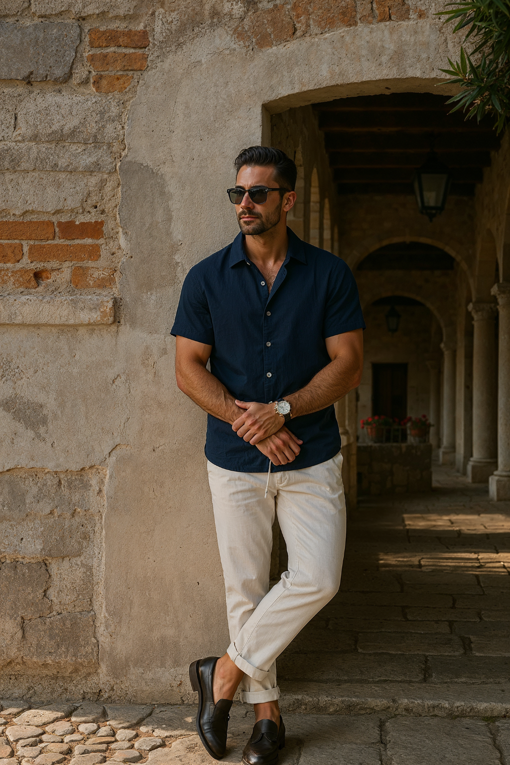 Zomerse Herenset Met Losvallend Overhemd – Ademend, Casual & Compleet Voor Voorjaar & Zomer