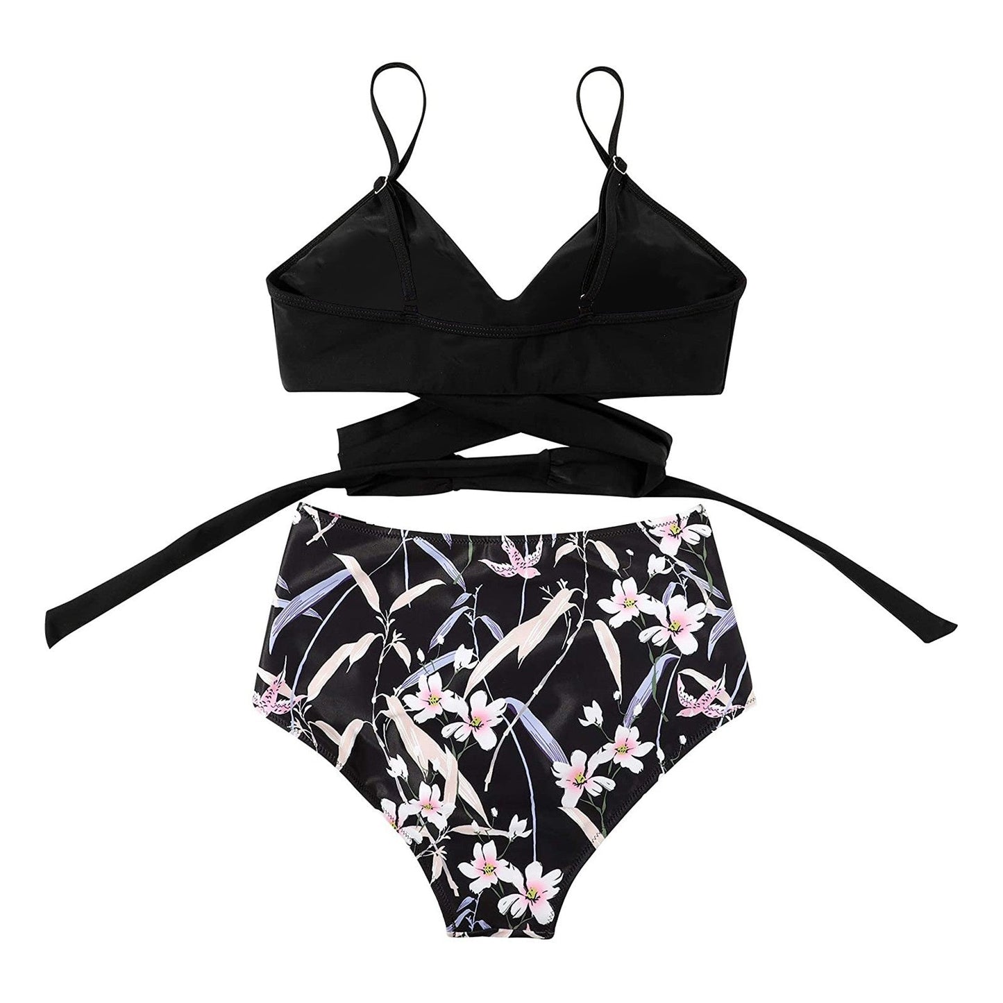 High-waist bikini met gekruiste top voor dames – corrigerende fit, verstelbaar & zomerproof