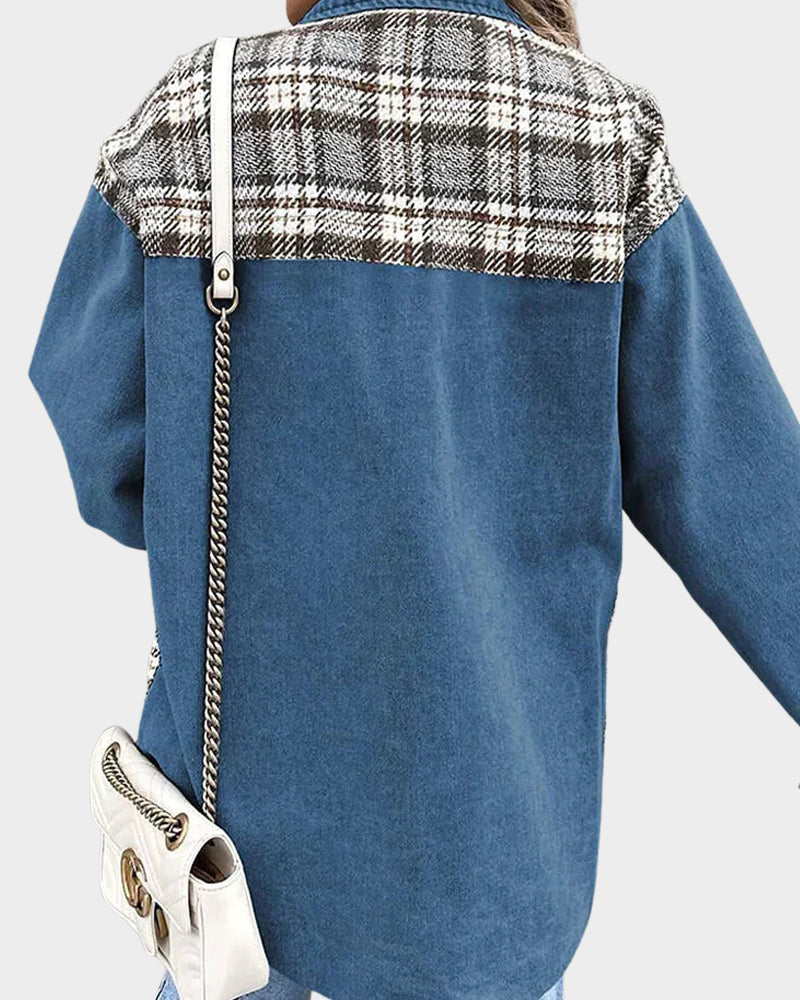 Overshirt Met Geruite Inzetstukken – Trendy Mix Van Casual En Klassiek Voor Het Tussenseizoen