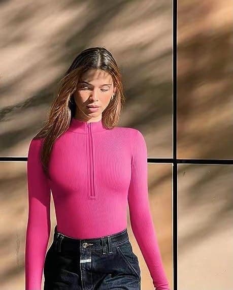 Lange Mouwen Dames Bodysuit Met Ritsdetail – Herfst, Winter En Lente