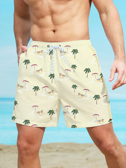 Zwemshort met tropische print voor heren – sneldrogend, verstelbaar & zomerproof