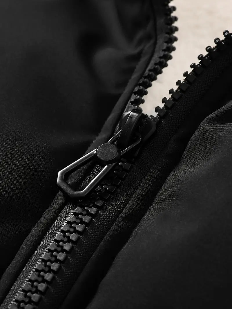 Winter Heren Pufferjas Met Teddyvoering En Opstaande Kraag