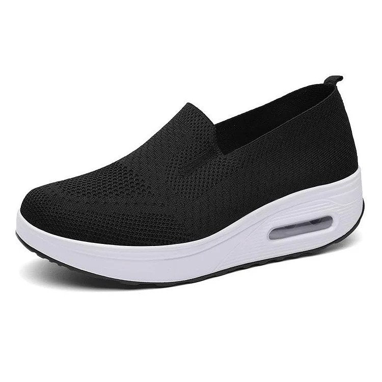 Dames Slip-On Sneaker Met Verhoogde Zool – Ademend Flyknit, Lichtgewicht & Voorjaar & Zomer