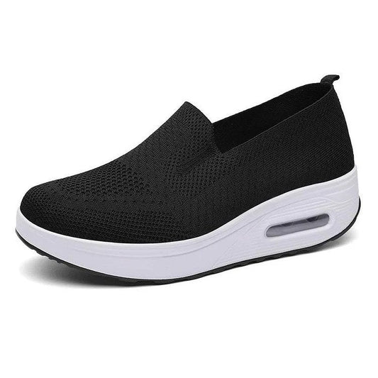 Dames Slip-On Sneaker Met Verhoogde Zool – Ademend Flyknit, Lichtgewicht & Voorjaar & Zomer