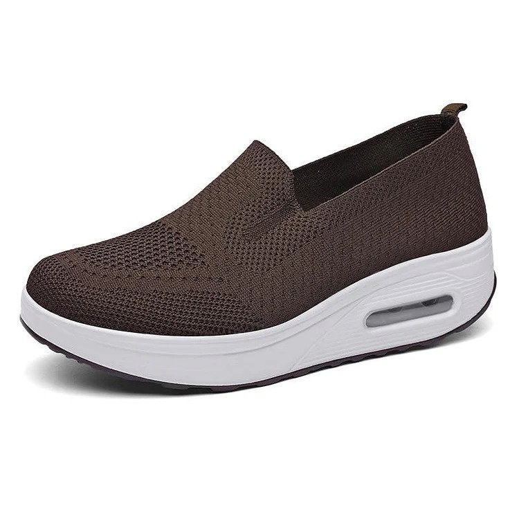Dames Slip-On Sneaker Met Verhoogde Zool – Ademend Flyknit, Lichtgewicht & Voorjaar & Zomer