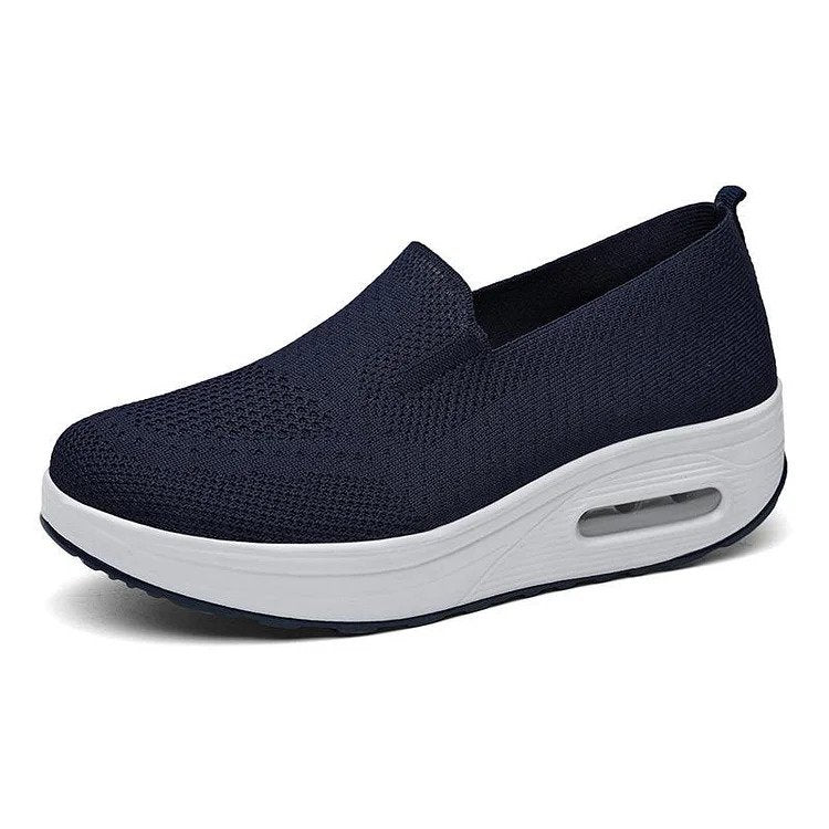 Dames Slip-On Sneaker Met Verhoogde Zool – Ademend Flyknit, Lichtgewicht & Voorjaar & Zomer
