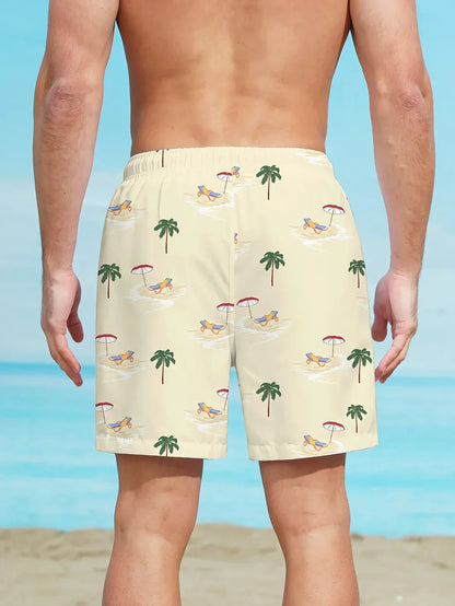 Zwemshort met tropische print voor heren – sneldrogend, verstelbaar & zomerproof