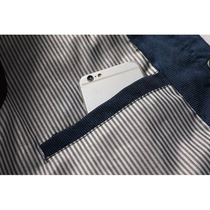 Herfst Heren Jas Met Gewatteerde Afwerking, Hoge Kraag En Suède Accenten