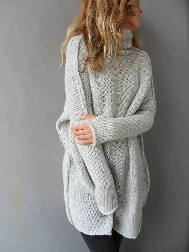 Oversized Knit Tuniek Met Col – Het Ultieme Knitwear-Statement Voor Koude Dagen