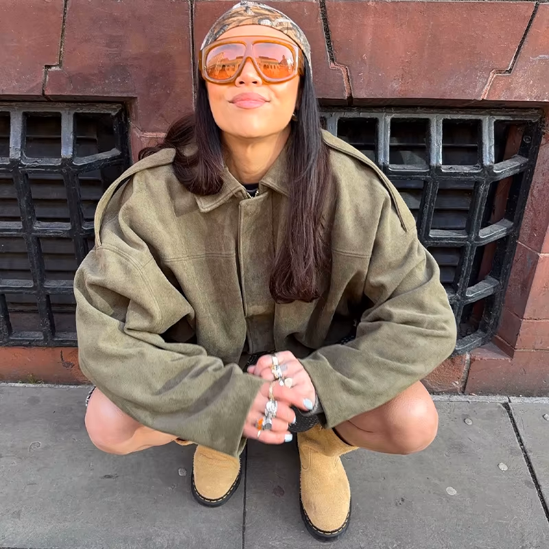 Dames Oversized Suède Jas