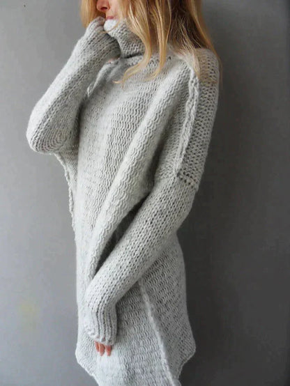 Oversized Knit Tuniek Met Col – Het Ultieme Knitwear-Statement Voor Koude Dagen
