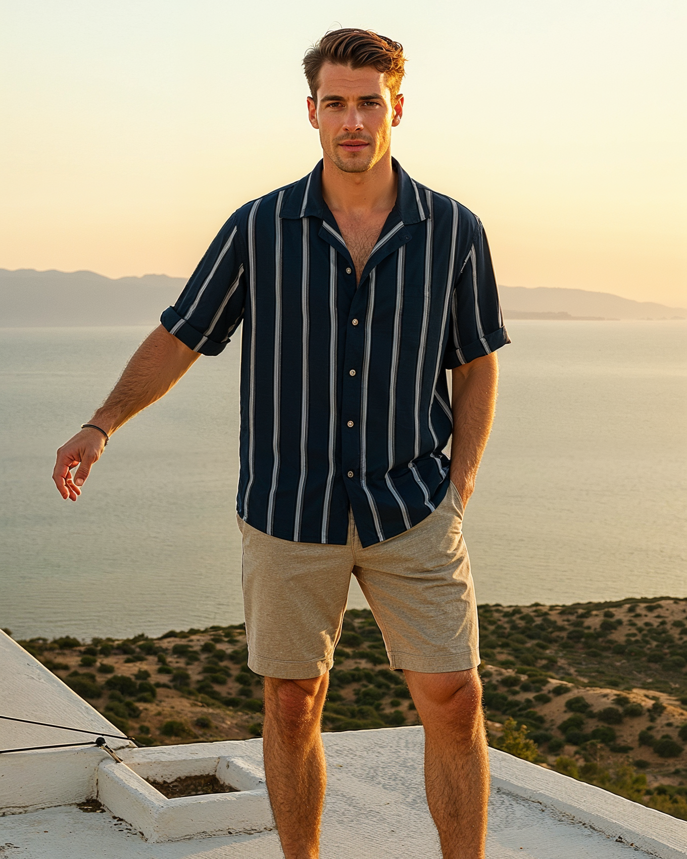 Zomerset voor heren – ademend, lichtgewicht & perfect voor vakantie en vrije tijd – voorjaar en zomer