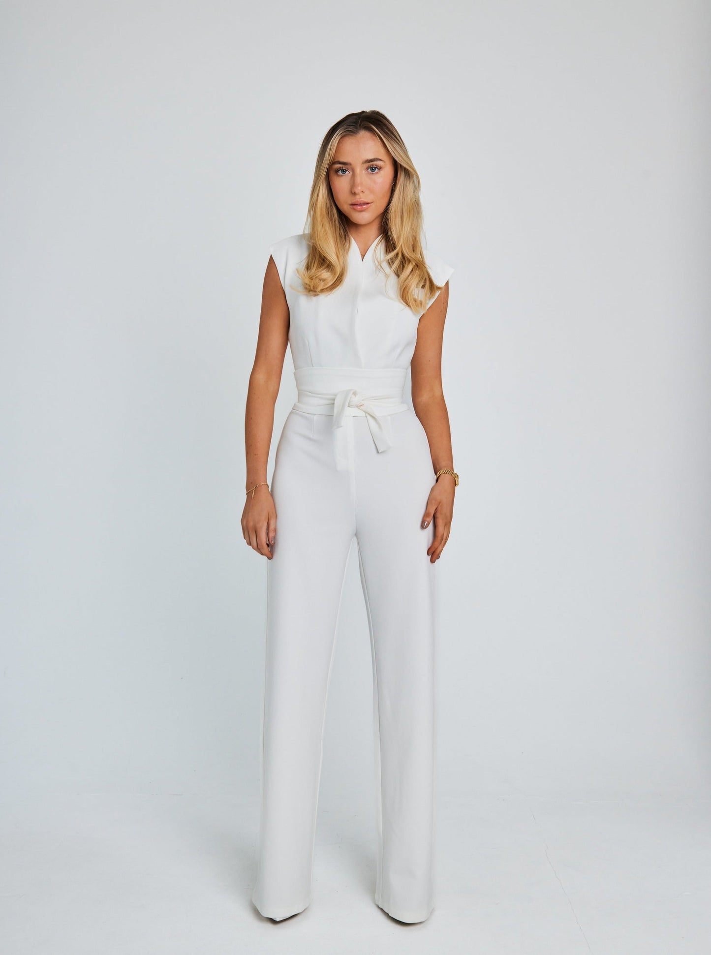 Dames Jumpsuit Met Kapmouw En Ceintuur – Voorjaar, Zomer En Herfst