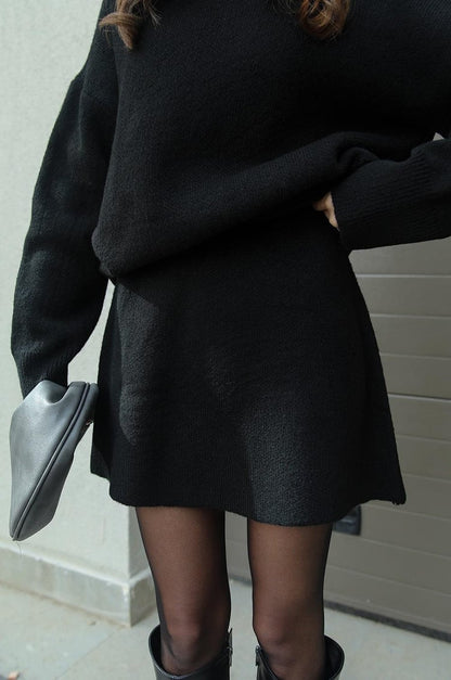 Gebreide Trui-Rok Set Voor Dames – Warme Stof, Comfort Fit & Herfststijl