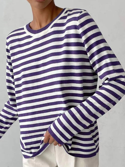 Gestreepte Longsleeve Top Voor Dames – Tijdloos, Veelzijdig En Altijd Stijlvol Voor Lente & Herfst