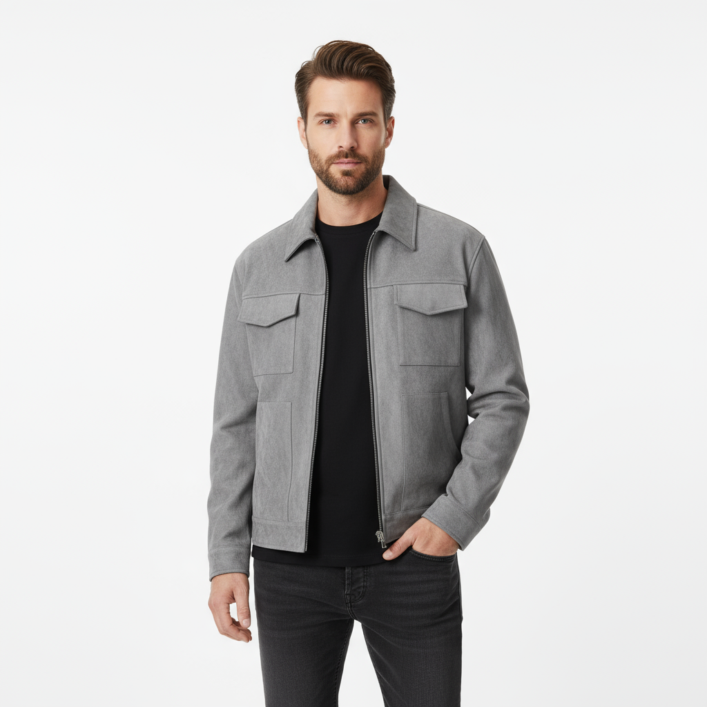 Heren Suède Look Jas