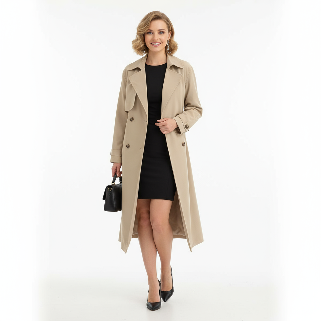 Premium Trenchcoat Dames | Legergroen & Khaki