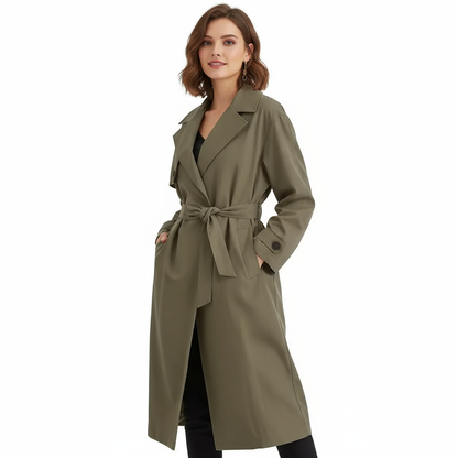 Premium Trenchcoat Dames | Legergroen & Khaki